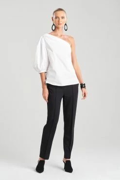Cotton Poplin Balloon One Shoulder Top 10 Cotton Poplin Balloon One Shoulder Top -Natori Sales Shop Cotton Poplin Balloon One Shoulder Top White by Natori 61505.1679954542