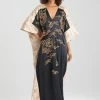 Couture Dragon Embroidered Cocoon Silk Caftan