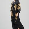 Couture Floral Embroidery Silk Robe