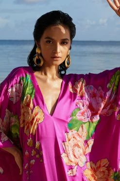 Couture Hanabi Beaded Silk Caftan 6 Couture Hanabi Beaded Silk Caftan -Natori Sales Shop Couture Hanabi Beaded Silk Caftan Hot Pink by JN 97372.1683150621