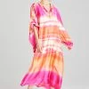 Couture Minako Embroidered Drop Sleeve Silk Caftan