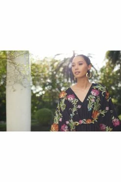 Couture Shinjo Embroidered Caftan -Natori Sales Shop Couture Shinjo Embroidered Caftan Black by JN 2 70474.1677880124