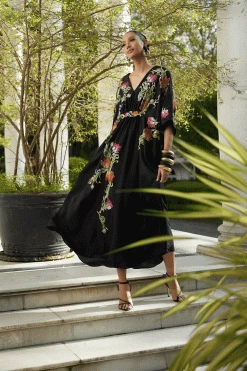 Couture Shinjo Embroidered Caftan -Natori Sales Shop Couture Shinjo Embroidered Caftan Black by JN 34630.1677880123