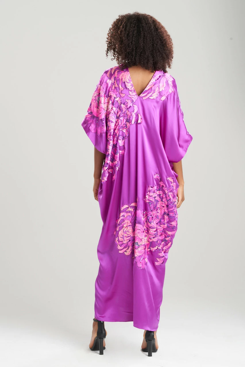 Couture Sumida Embroidered Cocoon Silk Caftan 2 Couture Sumida Embroidered Cocoon Silk Caftan - Image 2
