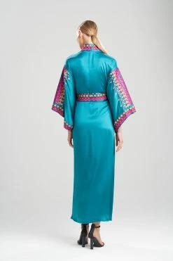 Couture Tribal Embroidery Robe -Natori Sales Shop Couture Tribal Embroidery Robe Aegean Green by Josie Natori 2 71885.1641485442