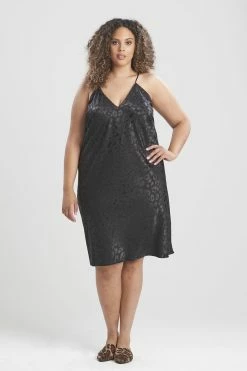 Decadence V-Neck Chemise -Natori Sales Shop Decadence V Neck Chemise Black by Natori 3 08446.1644348023