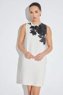 Double Knit Applique Dress -Natori Sales Shop Double Knit Applique Dress Natural White by Natori 2 31192.1654172150