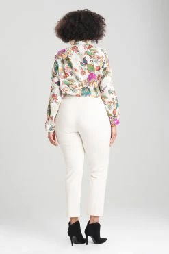 Double Knit Slim Pants -Natori Sales Shop Double Knit Slim Pants Natural White by Natori 4 71040.1654023338