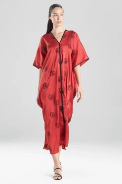 Dragon Crest Caftan -Natori Sales Shop Dragon Crest Caftan Red Black Combo by Natori 44805.1632258593