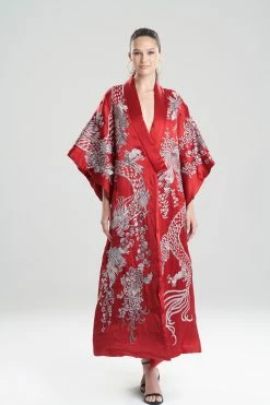Dragon Embroidery Silk Robe -Natori Sales Shop Dragon Embroidery Silk Robe Imperial Red by JN 23167.1641498564