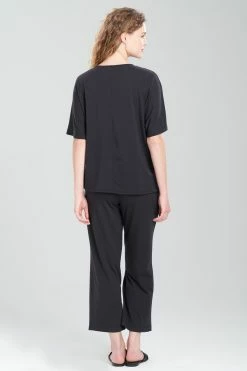 Ease Short Sleeve Top -Natori Sales Shop Ease Short Sleeve Top Black by N Natori 2 66416.1675356971