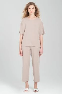 Ease Short Sleeve Top -Natori Sales Shop Ease Short Sleeve Top Sandstone by N Natori 93641.1675356976