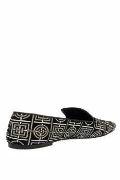 Edda Suede Infinity Embroidered Loafer -Natori Sales Shop Edda Suede Infinity Embroidered Loafer Black by Natori 3 77526.1662666750