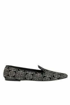 Edda Suede Infinity Embroidered Loafer -Natori Sales Shop Edda Suede Infinity Embroidered Loafer Black by Natori 4 61306.1662671417