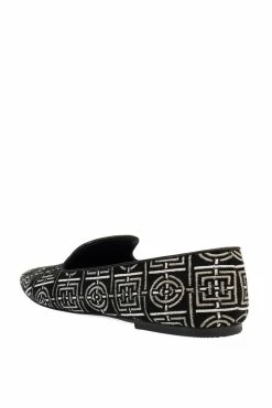 Edda Suede Infinity Embroidered Loafer -Natori Sales Shop Edda Suede Infinity Embroidered Loafer Black by Natori 5 21545.1662040612