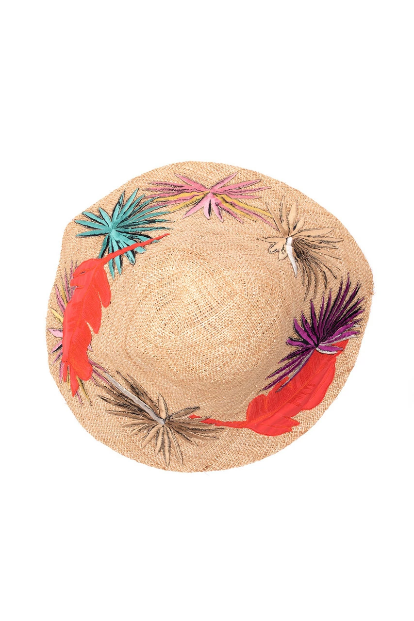 El Nido Embroidered Raffia Hat 2 El Nido Embroidered Raffia Hat - Image 2