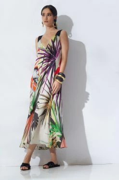 El Nido Obi Silk Midi Dress -Natori Sales Shop El Nido Obi Silk Midi Dress White Sand by Natori 04614.1682435051
