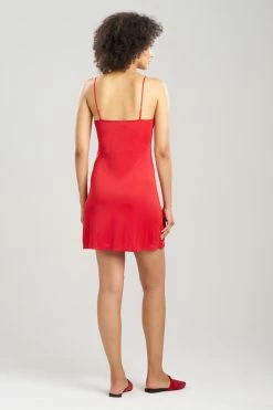 Enchant Lace Applique Chemise -Natori Sales Shop Enchant Lace Applique Chemise Red Black by Natori 88806.1692196822