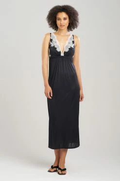 Enchant Lace Applique Gown -Natori Sales Shop Enchant Lace Applique Gown Black Ivory by Natori 15697.1692198117