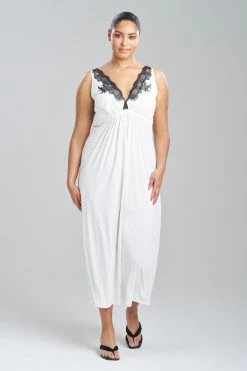 Enchant Lace Applique Gown -Natori Sales Shop Enchant Lace Applique Gown Ivory Black by Natori 64967.1689783898