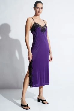 Enchant Lace Slit Gown -Natori Sales Shop Enchant Lace Slit Gown Amethyst by Natori 2 35062.1663605650