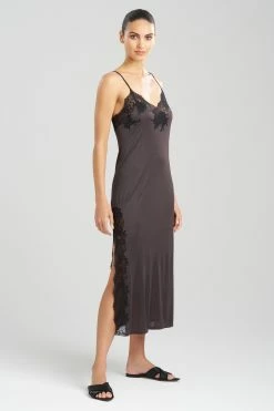Enchant Lace Slit Gown -Natori Sales Shop Enchant Lace Slit Gown Espresso by Natori 65526.1692198401