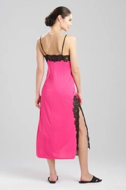 Enchant Lace Slit Gown -Natori Sales Shop Enchant Lace Slit Gown Fiesta Pink by Natori 2 97967.1689782468