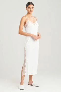 Enchant Lace Slit Gown -Natori Sales Shop Enchant Lace Slit Gown Ivory Shell Pink by Natori 19116.1643217771