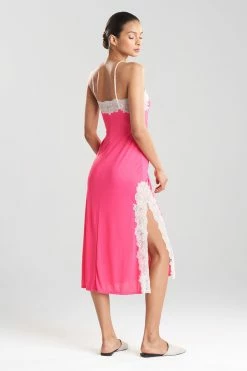 Enchant Lace Slit Gown -Natori Sales Shop Enchant Lace Slit Gown Pink Sapphire by Natori Retouched 23209.1671055772
