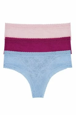 Escape Thong 3 Pack -Natori Sales Shop Escape Thong 3 Pack Ribbon Pink Bright Berry Paradise by Natori 92784.1652272023