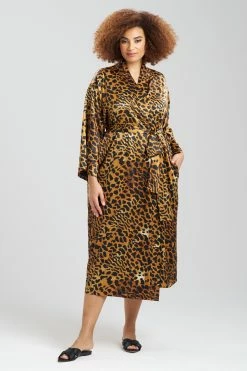 Exotic Animal Robe -Natori Sales Shop Exotic Animal Robe Natural Black by N Natori 3 69482.1675439428