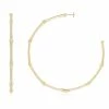 Indochine 14k Pave Diamond 2.75 Inch Bamboo Hoops