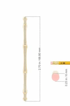 Indochine 14k Pave Diamond 2.75 Inch Bamboo Hoops 9 Indochine 14k Pave Diamond 2.75 Inch Bamboo Hoops -Natori Sales Shop FJE0120D YG 2 95507.1613079334