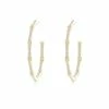 Indochine 14k Medium Pave Diamond Hoop Earrings
