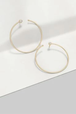 Indochine 14k Giant Diamond Side-Facing Open Hoop Earrings 7 Indochine 14k Giant Diamond Side-Facing Open Hoop Earrings -Natori Sales Shop FJE0170D YG 3 24259.1580758635