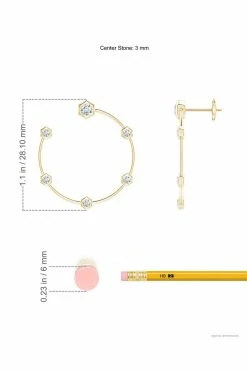 Indochine 14k Small 6-Diamond Side-Facing Open Hoop Earrings -Natori Sales Shop FJE0171D YG 4 72188.1580758578