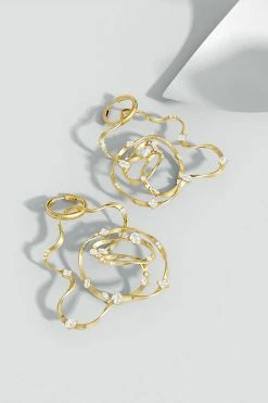 Runway Collection Sakura White Topaz Giant Gold Hoop Earrings 8 Runway Collection Sakura White Topaz Giant Gold Hoop Earrings -Natori Sales Shop FJE0190WT YG 3 56928.1600711360