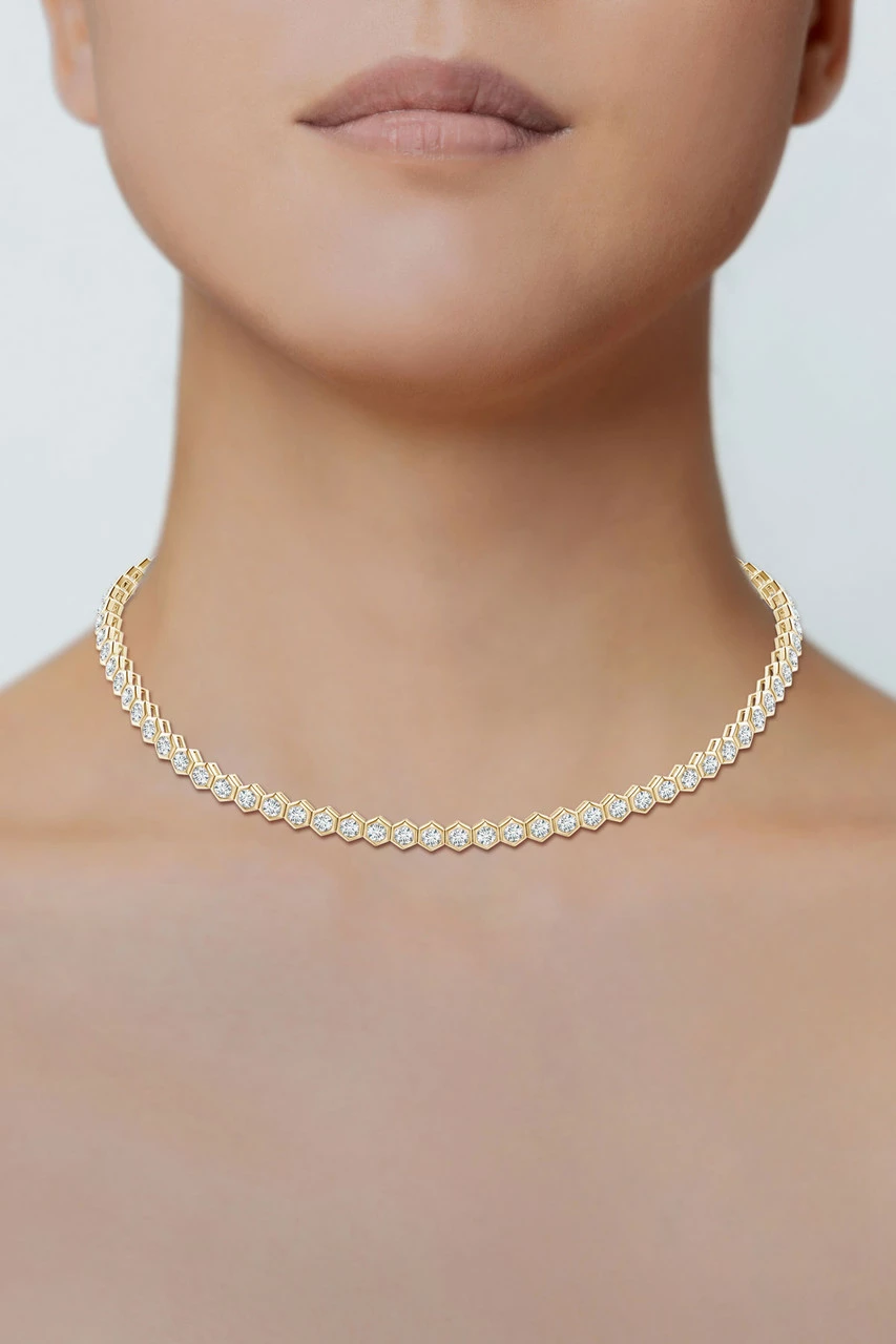 Indochine Diamond Tennis Choker Necklace 3 Indochine Diamond Tennis Choker Necklace - Image 3