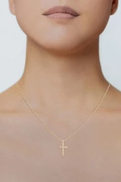 Indochine Spirit 14k Bamboo Cross Diamond Pendant Necklace 8 Indochine Spirit 14k Bamboo Cross Diamond Pendant Necklace -Natori Sales Shop FJP0169D YG 6 10910.1613094622