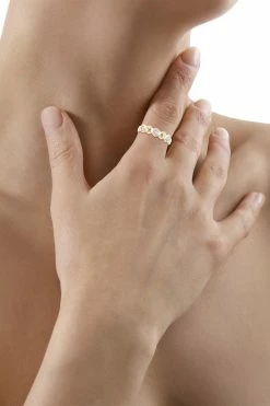 Indochine 14k Hexagon Alternating 3-Diamond Ring 10 Indochine 14k Hexagon Alternating 3-Diamond Ring -Natori Sales Shop FJR0115D YG 4 24764.1580758459