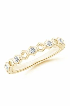 Indochine 14k Hexagon Alternating 5-Diamond Ring