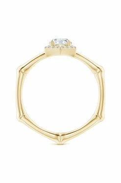 Indochine 14k Hexagon Diamond Pave Halo Bamboo Ring 10 Indochine 14k Hexagon Diamond Pave Halo Bamboo Ring -Natori Sales Shop FJR0147D YG 2 96415.1613140445