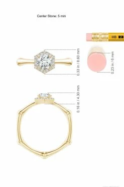 Indochine 14k Hexagon Diamond Pave Halo Bamboo Ring 11 Indochine 14k Hexagon Diamond Pave Halo Bamboo Ring -Natori Sales Shop FJR0147D YG 6 81792.1613140447