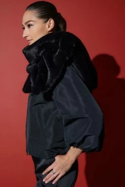 Faux Fur Scarf -Natori Sales Shop Faux Fur Scarf Black by Natori 2 15143.1663944181