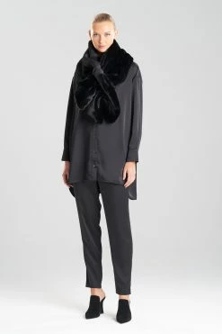 Faux Fur Scarf -Natori Sales Shop Faux Fur Scarf Black by Natori 39109.1662128413