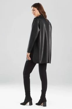 Faux Lambskin Oversized Shirt -Natori Sales Shop Faux Lambskin Oversized Shirt Black by Natori 2 19090.1625015124