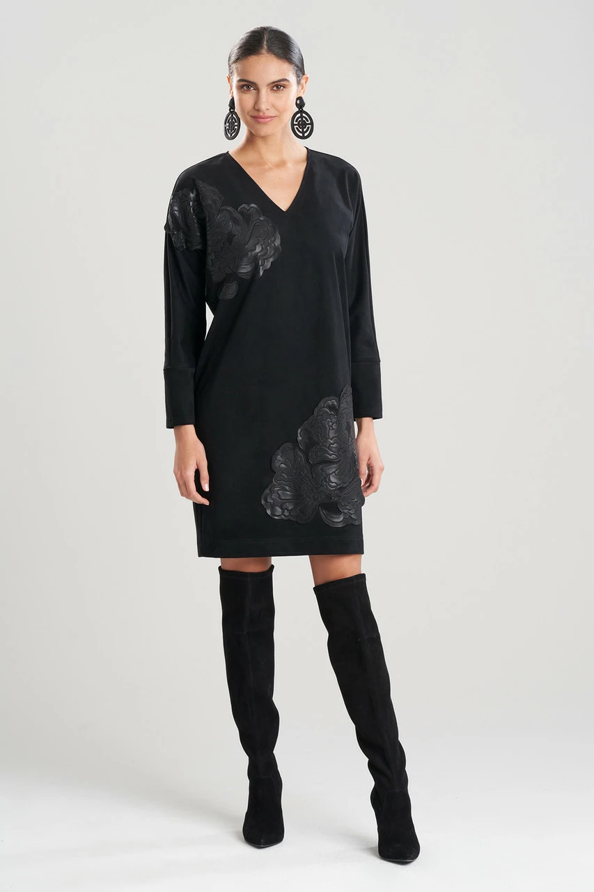 Faux Suede Applique Wedge Dress 1 Faux Suede Applique Wedge Dress