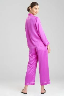 Feather Satin Essentials PJ -Natori Sales Shop Feather Satin Essentials PJ Bright Magenta by Natori 2 07488.1643816178