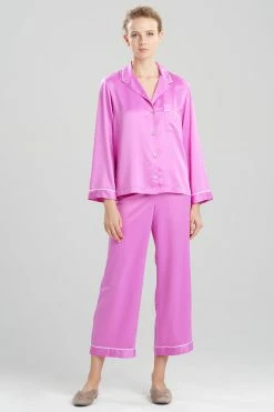Feather Satin Essentials PJ -Natori Sales Shop Feather Satin Essentials PJ Pink Lavender by Natori 48039.1641412594