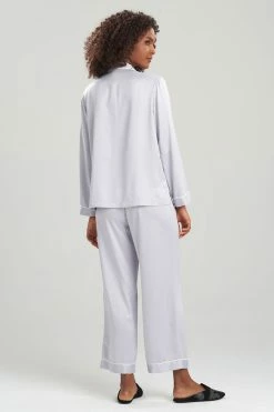 Feather Satin Essentials PJ -Natori Sales Shop Feather Satin Essentials PJ Silver by Natori 2 89005.1641412590